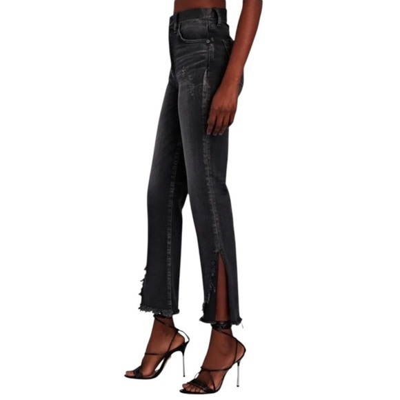 EUC Moussy Alhambra Black Flare/Straight Jeans Size 27 - Picture 1 of 15